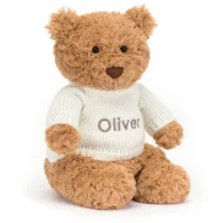 Bartholomew Bear with Personalised Cream Jumper