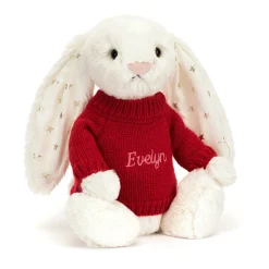 Bashful Twinkle Bunny with Personalised Red Jumper