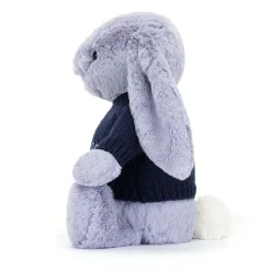 Bashful Viola Bunny with Personalised Navy Jumper
