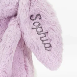 Personalised Bashful Lilac Bunny Medium